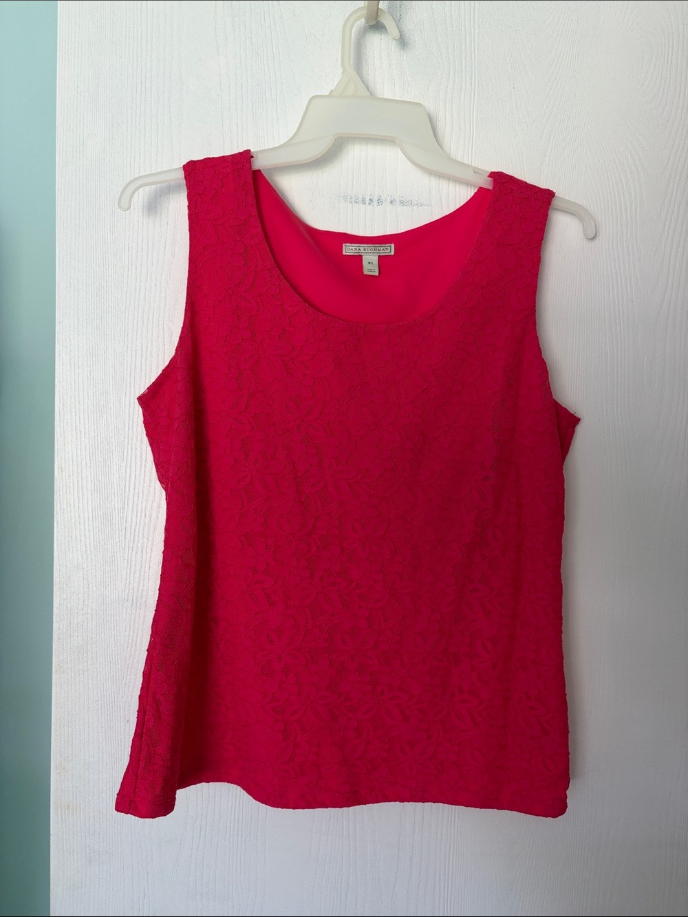 Dana Buchman Hot Pink Lace Tank